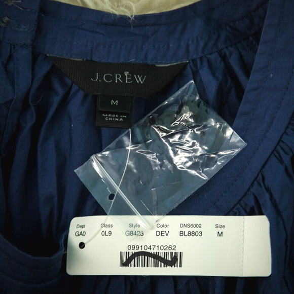 J. Crew Size Medium M Blue Bead Sequin Dangle The Perfect Embellished Top NEW - Picture 5 of 7